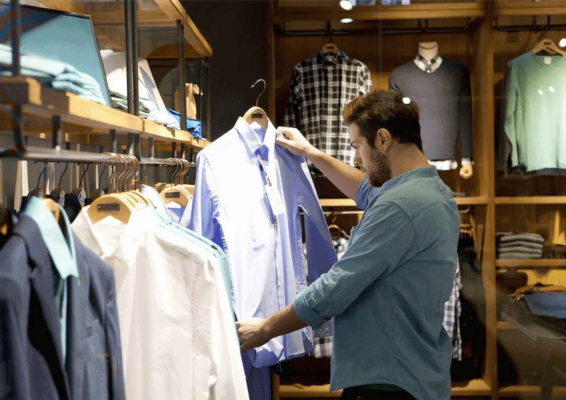 man shopping