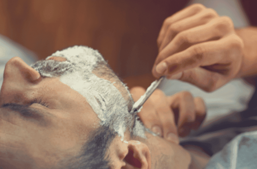 Man Getting Straight Razor Shave