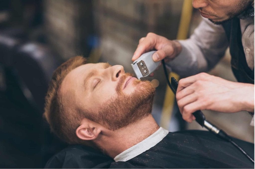 Man Getting A Beard Trim