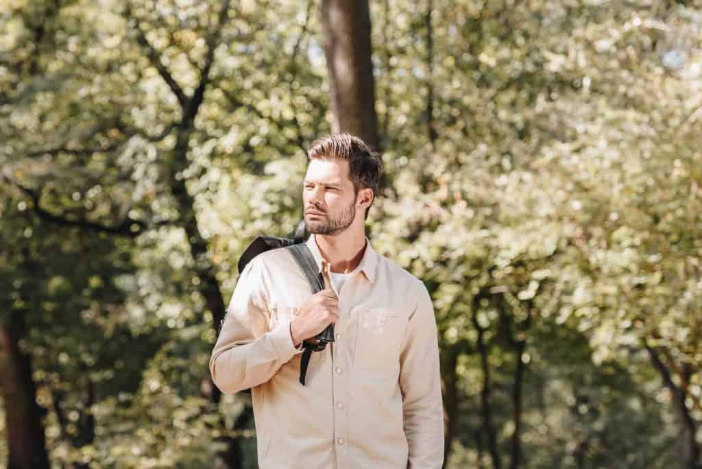 Man Standing Outside in Fall Weather